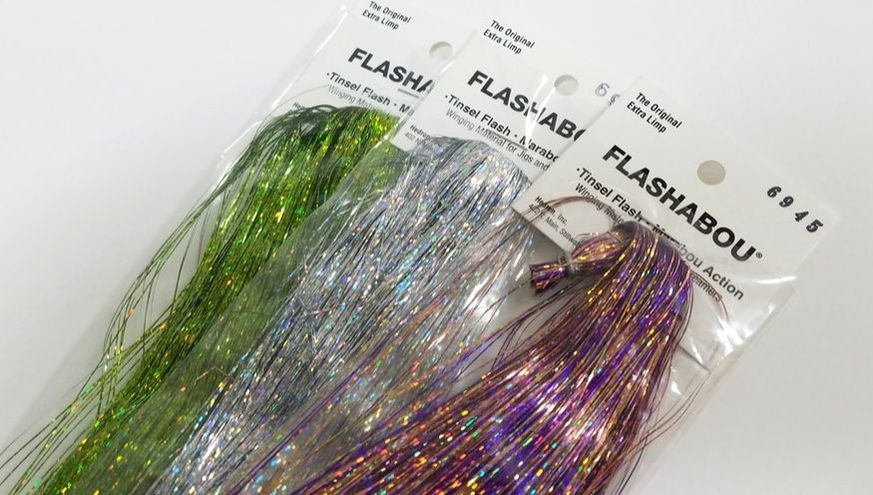Holographique Flashabou fly tying material Or/Argent/Rouge/Vert 